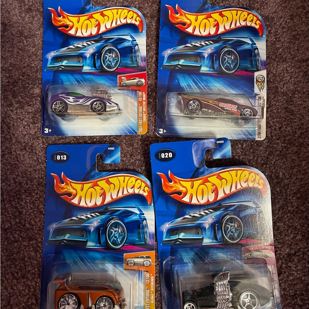 Lot of 4 Diecast Hot Wheels Cars!   New!